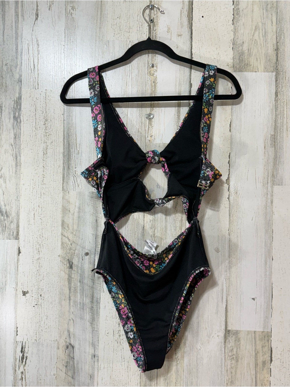 Celebrity Pink Glittering Floral Cutout One-Piece Swimsuit Bows - Picture 14 of 16